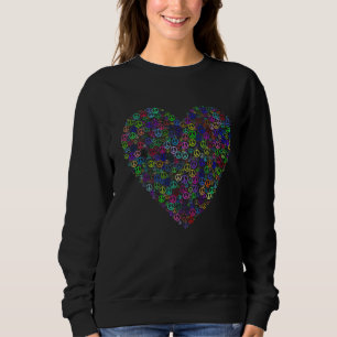 Chromatic Colourful Hearts Love Peace Prismatic Be Sweatshirt