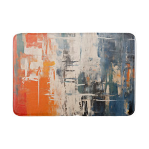 Chromatic Crossroads Abstract Digital Painting Bath Mat