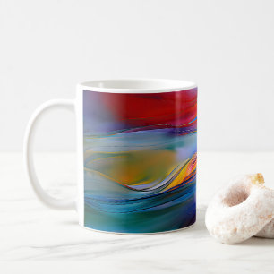 "Chromatic Currents" Contemporary Abstract Coffee Mug