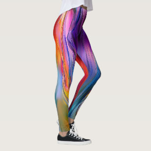 "Chromatic Currents" Contemporary Abstract  Leggings