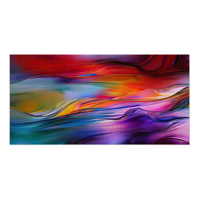 "Chromatic Currents" Contemporary Abstract  Poster (Front)