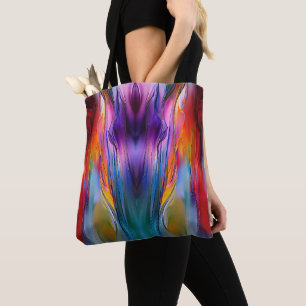 "Chromatic Currents" Contemporary Abstract  Tote Bag