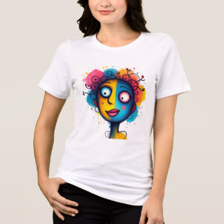 "Chromatic Dream" - Abstract Pop Art Portrait Tri-Blend Shirt