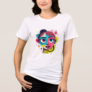 "Chromatic Dream" - Abstract Pop Art Portrait Tri-Blend Shirt