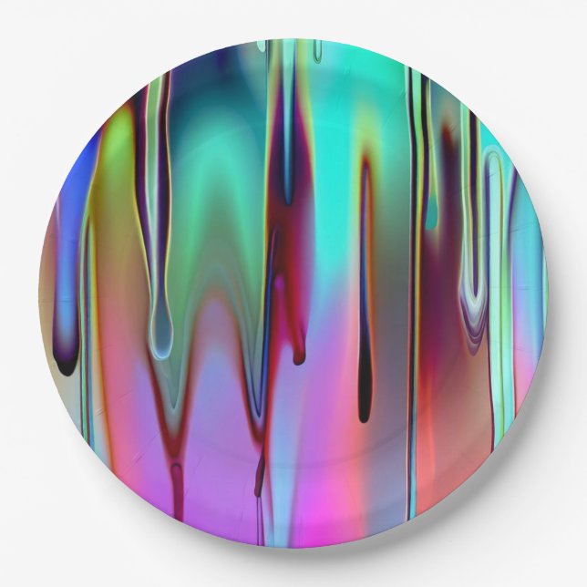 Chromatic Drip Paper Plate (Front)