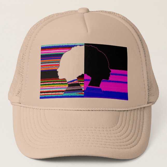Chromatic Dual Profile – Modern Art Trucker Cap (Front)