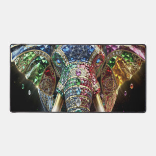 Chromatic Elephant Wall Art Vibrant Geometric El Desk Mat