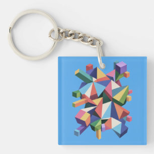 Chromatic Fragment Field Key Ring