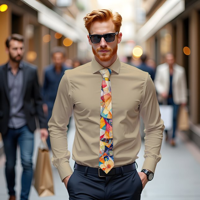 Chromatic Harmony Abstract Art Tie (Creator Uploaded)