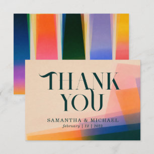 Chromatic Layers Wedding Thank You Invitation