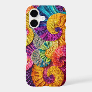 Chromatic Shells: Vibrant Spiral Mosaic