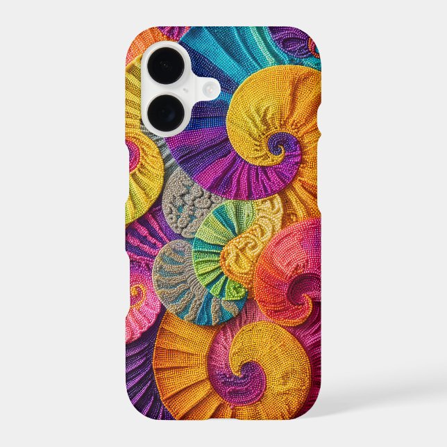 Chromatic Shells: Vibrant Spiral Mosaic (Back)