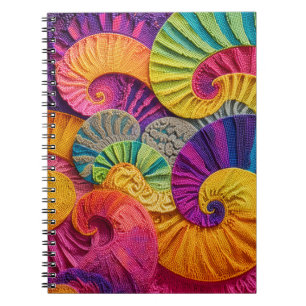 Chromatic Shells: Vibrant Spiral Mosaic Notebook
