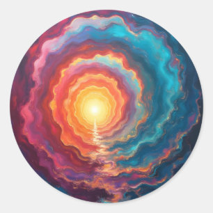 Chromatic Singularity – Abstract Classic Round Sticker
