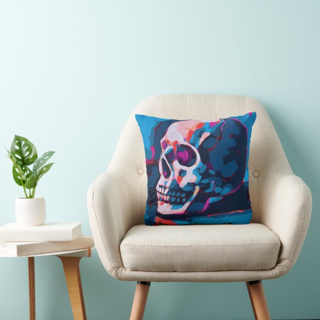 Chromatic Skull Painting Cushion (Chair)