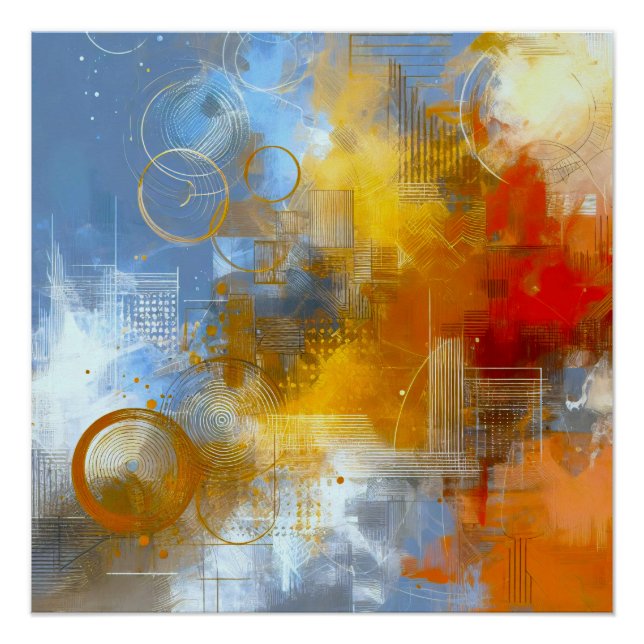 chromatic skyline: urban abstraction pulse poster (Front)