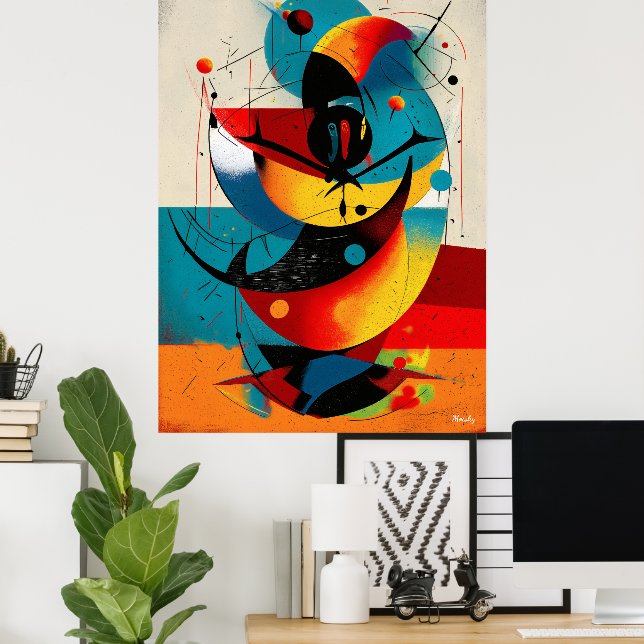 Chromatic Spiral – Mid-Century Abstract Motion  Poster (Home Office)