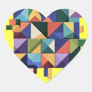 Chromatic Structure Heart Sticker