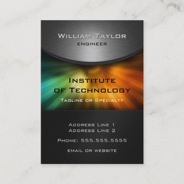 Chromatic Technology Elegant Design with QR code Business Card (Front)