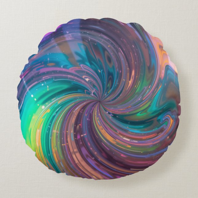 Chromatic Vortex Round Cushion (Front)