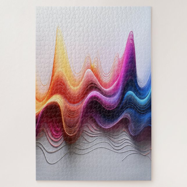 Chromatic Waves – Modern Abstract Flow of Colors Jigsaw Puzzle (Vertical)