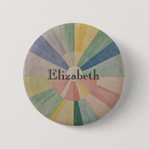 Chromatic Whirl: Abstract Pastel Color Wheels 6 Cm Round Badge