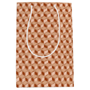 Chrome 3-d boxes - copper coloured medium gift bag