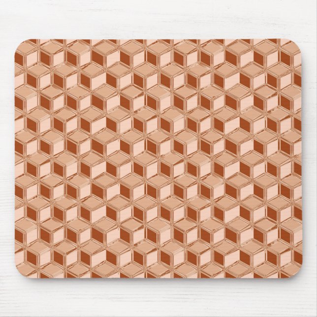 Chrome 3-d boxes - copper coloured mouse pad (Front)