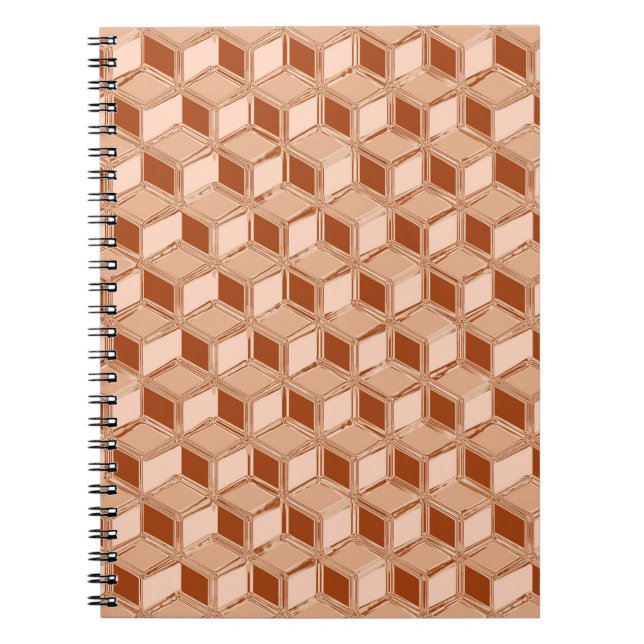 Chrome 3-d boxes - copper coloured notebook (Front)