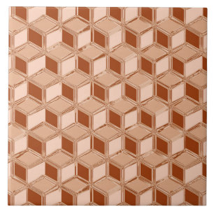 Chrome 3-d boxes - copper coloured tile