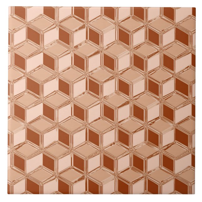 Chrome 3-d boxes - copper coloured tile (Front)