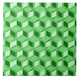 Chrome 3-d boxes - emerald green ceramic tile
