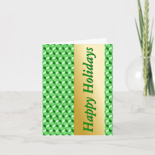 Chrome 3-d boxes - emerald green holiday card