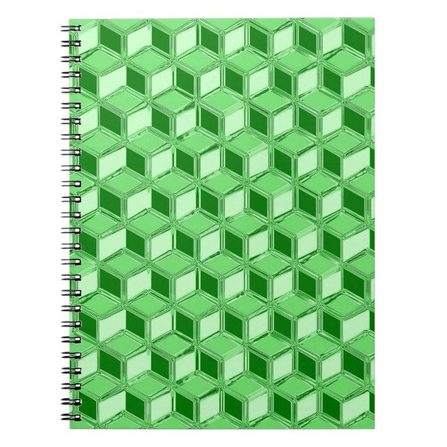 Chrome 3-d boxes - emerald green notebook (Front)