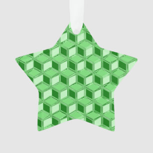 Chrome 3-d boxes - emerald green ornament