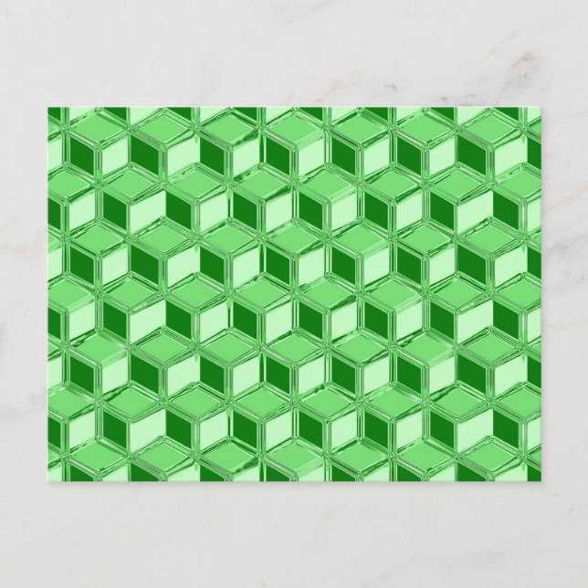 Chrome 3-d boxes - emerald green postcard (Front)