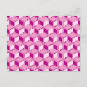 Chrome 3-d boxes - fuchsia pink postcard