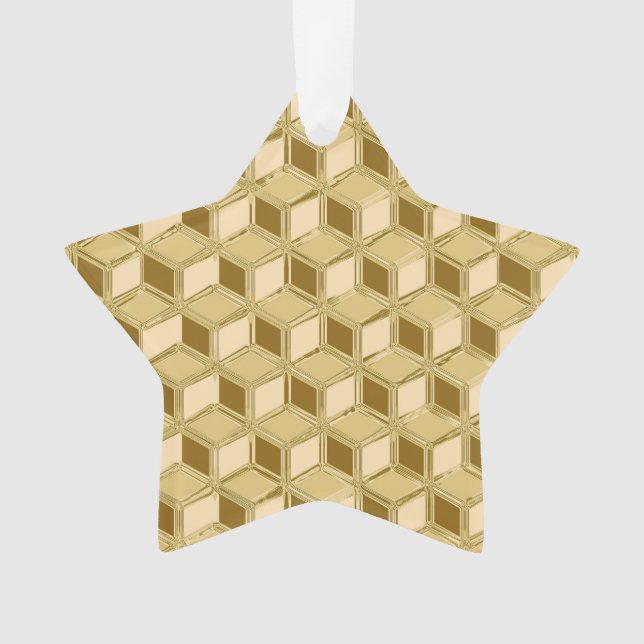 Chrome 3-d boxes - gold coloured ornament (Front)
