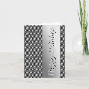 Chrome 3-d boxes - haematite grey holiday card