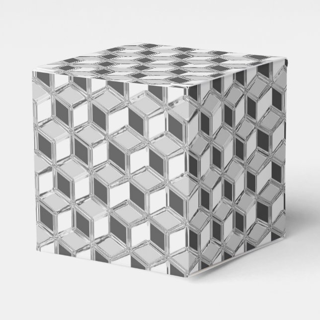 Chrome 3-d boxes - silver grey (Front Side)