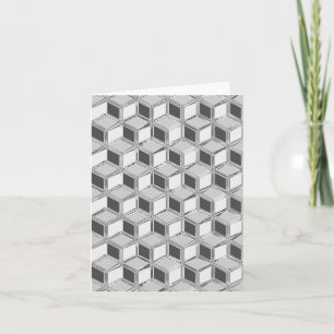 Chrome 3-d boxes - silver grey holiday card