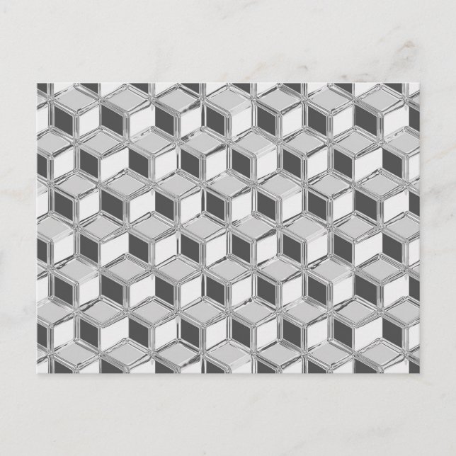 Chrome 3-d boxes - silver grey postcard (Front)