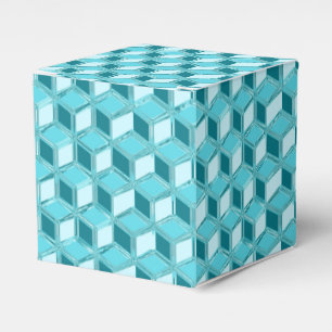 Chrome 3-d boxes - turquoise / aqua