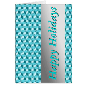 Chrome 3-d boxes - turquoise / aqua
