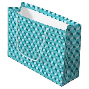 Chrome 3-d boxes - turquoise / aqua large gift bag