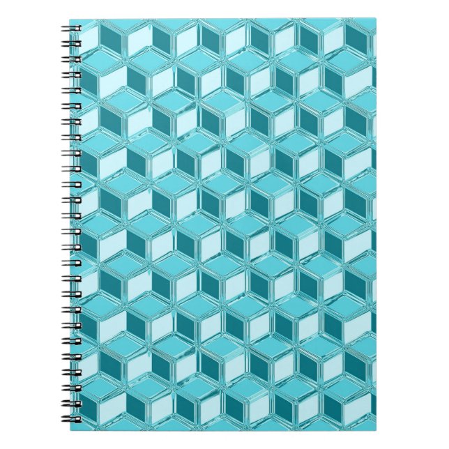 Chrome 3-d boxes - turquoise / aqua notebook (Front)
