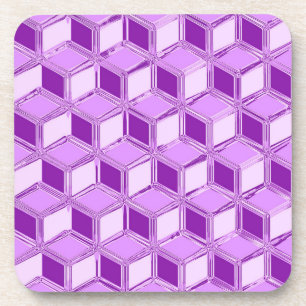 Chrome 3-d boxes - violet purple coaster