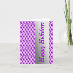 Chrome 3-d boxes - violet purple holiday card