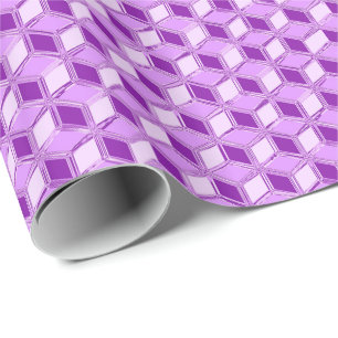 Chrome 3-d boxes - violet purple wrapping paper