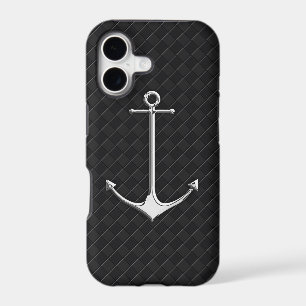 Chrome Anchor Leather Checkers Nautical Lifestyle